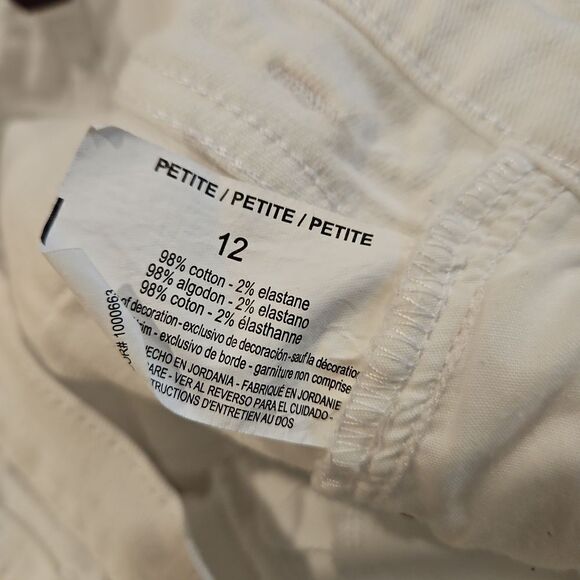 Silver Stud Embellished White Capris Gloria Vanderbilt sz12P - Picture 8 of 8